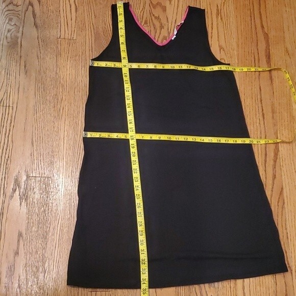 ISAAC MIZRAHI LIVE BLACK DRESS COVERUP KNIT COTTON A-LINE V-NECK SLEEVELESS MP - Picture 5 of 5